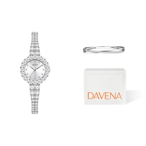 DAVENA Кварцевый Movement Женские Shining Adventure Collection Часы 26 мм Серебряные