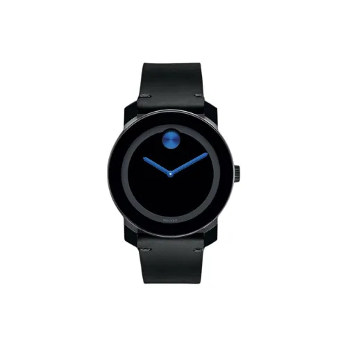 MOVADO Смелый Кварцевый Механизм Мужские Часы Часы 42 мм Черный Циферблат Стальной Корпус Часов Кожаный Ремешок