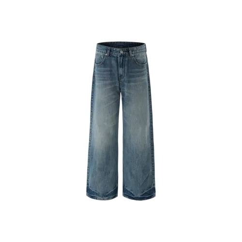 Holiday Count Винтажные синие унисекс джинсы