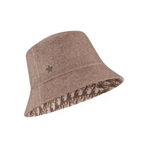 DIOR Чистая шерсть Bucket Hats Unisex Теплый серо-коричневый