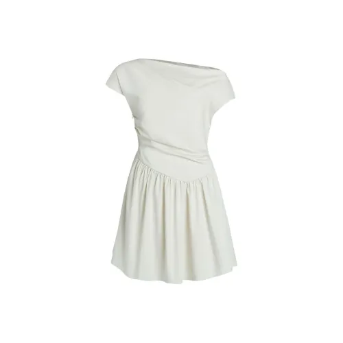 JOPPTI Белый Женские Короткие Платья с Короткими Рукавами