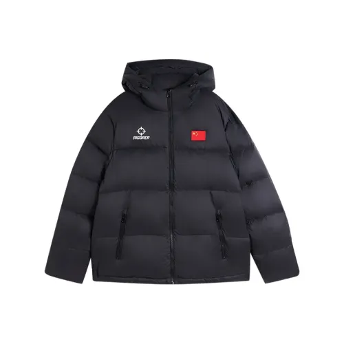 RIGORER Pure Black Unisex Down Jackets