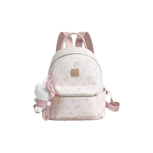 DIFFERENT FACES ПУ (полиуретан) Рюкзак Стандартный Женский Вишневый цветок Розовый