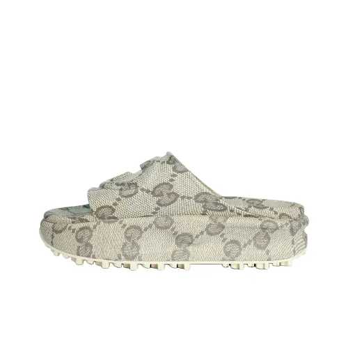 GUCCI Interlocking Слипоны Женские Бежево-Серый