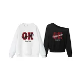 Белый круглый вырез + черный с вырезом на плече