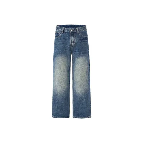 Stretch Cow Denim Washed Pants Men's