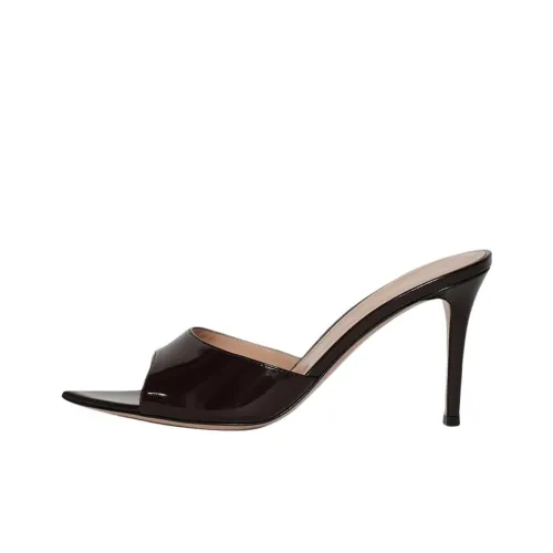 GIANVITO ROSSI ELLE SLIDE Тапочки 8,5 см Женские Бордовый