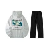 Белый, серый, топсайс, топ + черные штаны