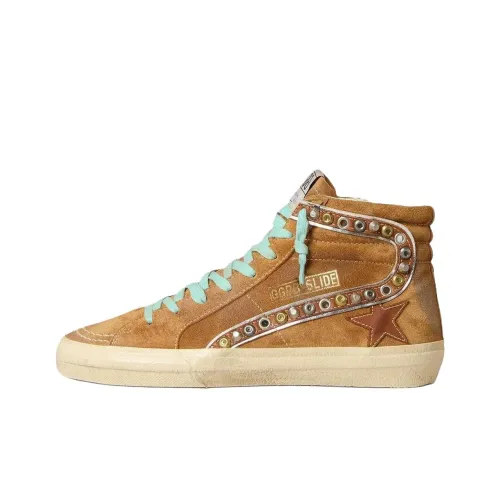 Golden Goose Slide High Топ Скейтборд Кроссовки Женские Коричневый