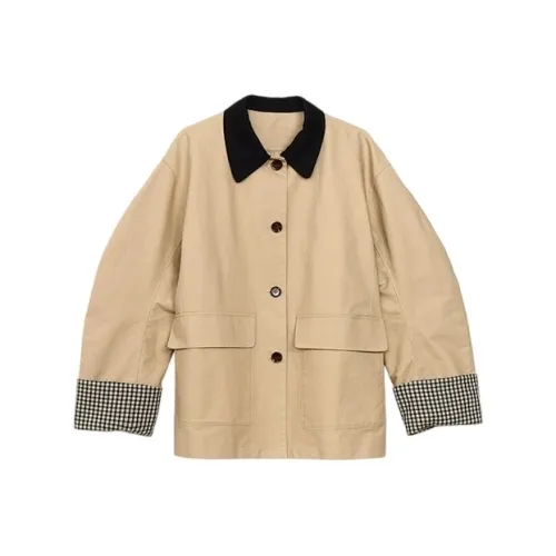 GEZITAI Хаки Женское Пальто