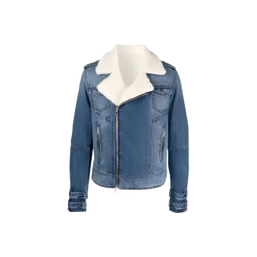 BALMAIN Blue Men's Denim Jackets BALMAIN Синий Мужские Джинсовые Куртки