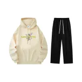 Абрикосовый топ+черные брюки