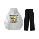 Белый топ + черные штаны (с флисовой подкладкой)