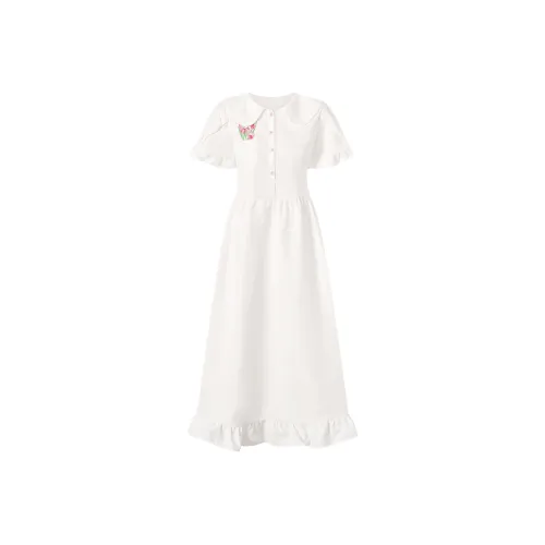 7 SEVFUN Короткий рукав Платье Женское Белое