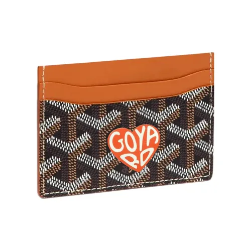 GOYARD Saint Sulpice Холст с кожей Собака's Teeth Картхолдер Картхолдер Унисекс Коричневый Апельсин Маленькое сердце