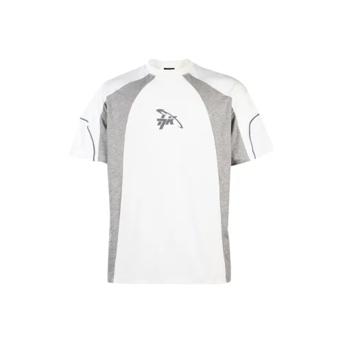 HYPERKILLER LAB Белый Серый Пэчворк Мужская T-Рубашка