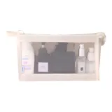 Бежевая видимая треугольная сумка для макияжа