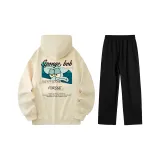 Абрикосовый топ + черные штаны (с флисовой подкладкой)