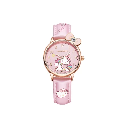 Hello Kitty Rainbow Unicorn Watch for Kids Кварцевый механизм Женские часы Розовый циферблат часов