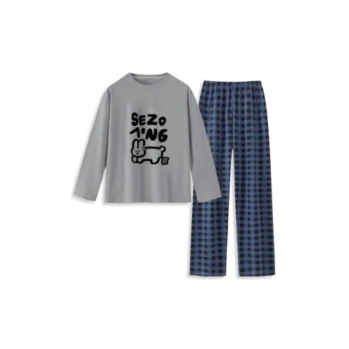 WANANNI Серый Женский Пижамный Комплект