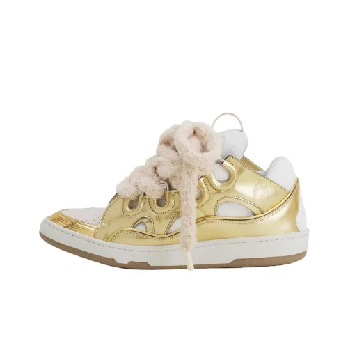 Lanvin Curb Low Топ Скейтборд Кроссовки Унисекс Золото