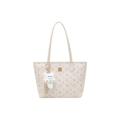 DIFFERENT FACES ПУ (полиуретан) Сумка-тоут Сумка через плечо Стандартная Женская Миндально-белая