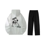 Белый топ + черные штаны (с флисовой подкладкой)