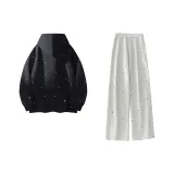 Чёрный свитшот + светло-серые повседневные штаны