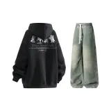 Комплект (черный топ+желтые грязевые штаны)