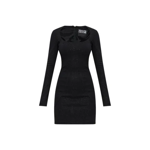 VERSACE JEANS COUTURE FW25 Длинное Платье с Длинными Рукавами Женское