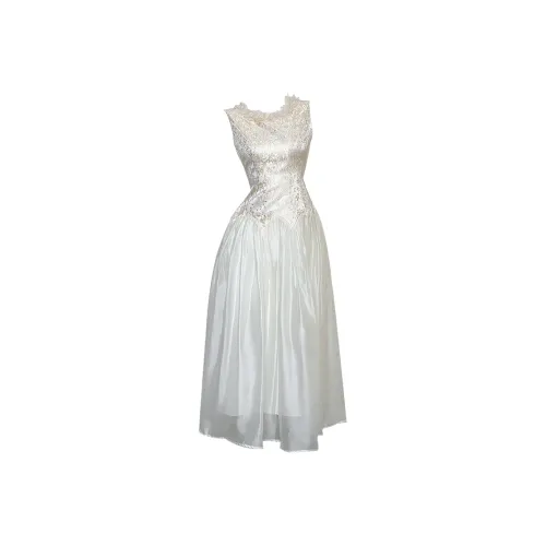 GJFD Абрикос Женские Платья без рукавов