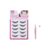 [Клей-Бесплатно Стиль] Комикс Мокрые Накладные ресницы + Золотистые Пинцет