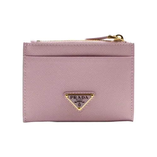 PRADA Кожа Держатель для карт Держатель для карт Женский Светло-розовый