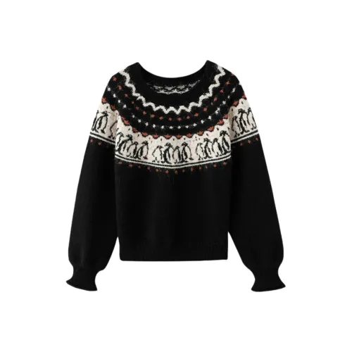 9c collective Черный Свитер Женские Трикотаж