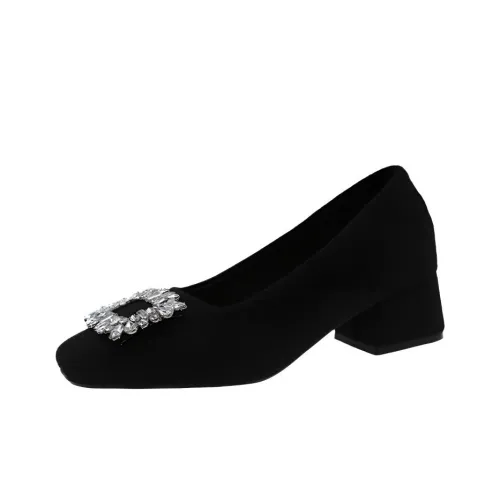 Wuji CHANEL Inspired Квадратный носок стразы премиум ощущение без подкладки женская обувь