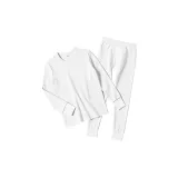 Мужской комплект с круглым вырезом (белый), 100% хлопок, антибактериальный, мягкий и мягкий