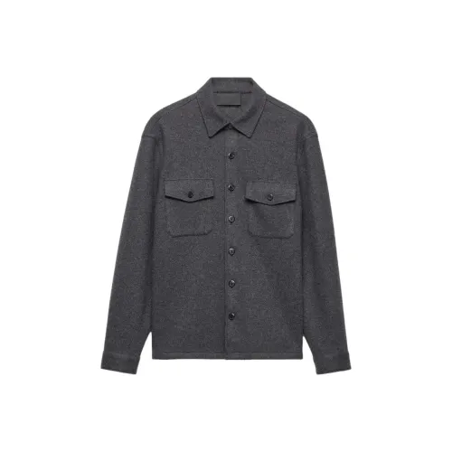 PRADA Carbon Gray Мужские Рубашки