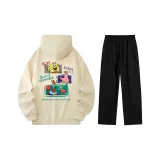 Абрикосовый топ + черные штаны (с флисовой подкладкой)