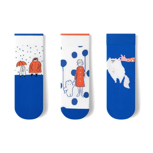 GXXX [3 шт] Зонтик + Баллоны + Котенок Унисекс MID Носки до икры