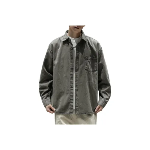 WOOD SOON Мужская длинная рубашка с длинным рукавом рабочая одежда унисекс