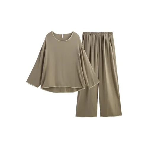 Same Language Пижамный комплект женский оливково-зеленый