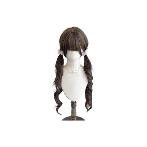 Northward Incline Фундуковый Fufufuu 75 см Два хвостика Женская парик Лолита Аниме Косплей Японский стиль Длинные волосы