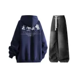 Комплект одежды (Темно-синий топ + черные штаны)