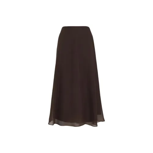 BRUNELLO CUCINELLI Повседневный Длинный Юбка Женские Коричневый