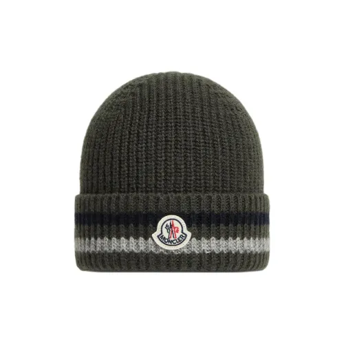 Moncler Чистая шерсть Шапки-бини Детский Темно-зеленый