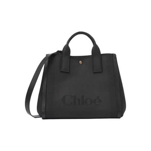 Chloe Хлопок Тоут Сумка Сумка для покупок Сумка через плечо Сумка Женская Черная