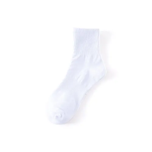 Jiaoshu Pure White 1 Pack Trial Pack Men's Mid Calf Socks Джиаошу Чисто Белый 1 Пачка Трейл Пачка Мужские Носки до Икры Мид