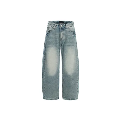 MR BENSE Выстиранные синие унисекс джинсы