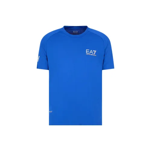 EMPORIO ARMANI EA7 SS24 T Рубашка Мужская Синяя