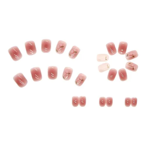 XUNQIANSE Милый Носимый Наклейки для Ногтей Nail Art Стрипы Пудра Прозрачный Тонкий Накопители для Ногтей Короткий Квадрат Розовый Румяна Стойкий Милый